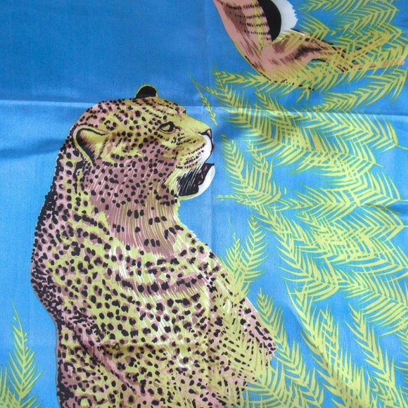 Stunning Printed Scarf/ XL Safari Animal Print Blue & Green - Picture 4 of 4